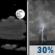 Saturday Night: Partly Cloudy then Chance Showers And Thunderstorms